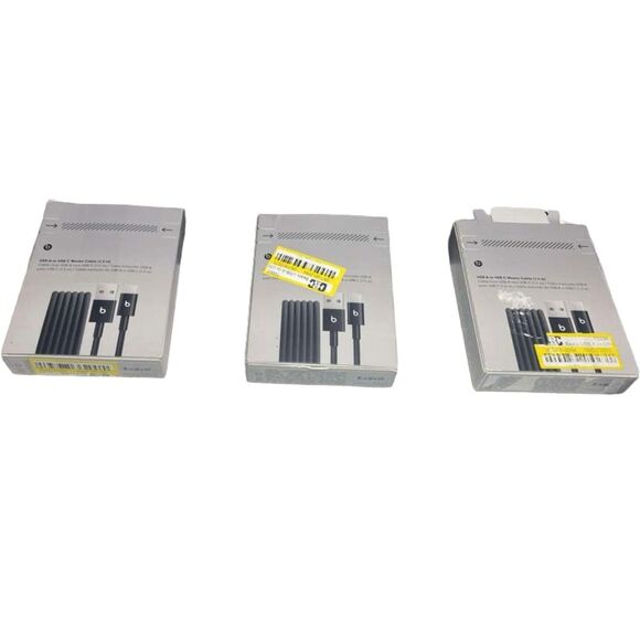 Beats USB‑A to USB‑C Woven Charging Cable 1.5m 5ft Lot of 3 Fast Charge Box Wear - Picture 8 of 8